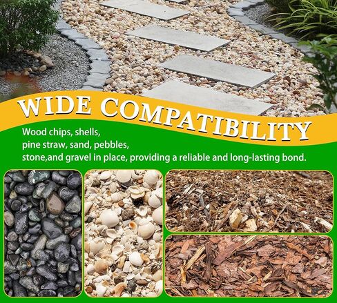 Rock Glue With Pump Sprayer, 1.3 Gallon/170oz Mulch Glue for Landscaping | Weather-Resistant, Ready to Use ＆ Non Toxic | Strong Gravel Stabilizer for Locking Stone, Pine Straw, Pebble, Rubber Mulch in Kuwait