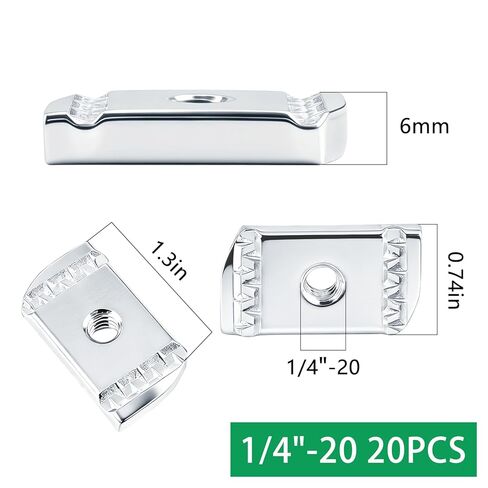 20 Pack 1/4"-20 Strut Channel Nuts, No Spring Unistrut Hardware Channel Nut with Zinc Plated, Without Spring Nut Ideal for Construction, Industrial Maintenance & DIY Projects in Saudi Arabia