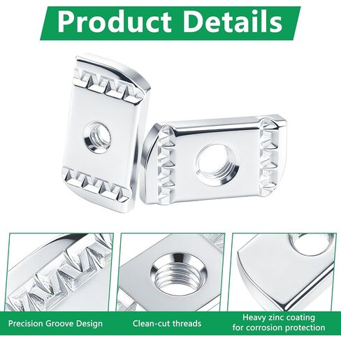 20 Pack 1/4"-20 Strut Channel Nuts, No Spring Unistrut Hardware Channel Nut with Zinc Plated, Without Spring Nut Ideal for Construction, Industrial Maintenance & DIY Projects in Saudi Arabia