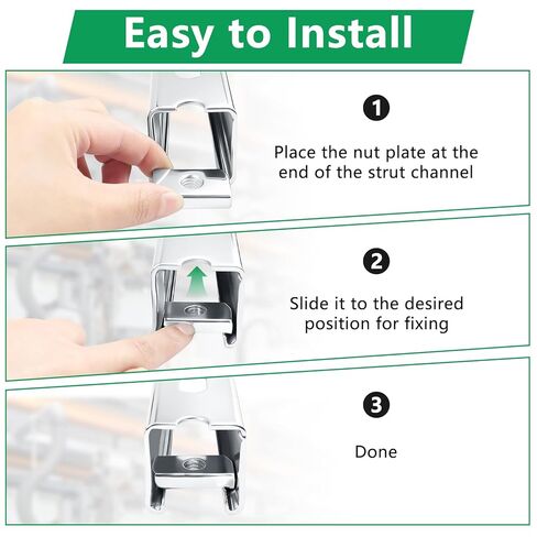 20 Pack 1/4"-20 Strut Channel Nuts, No Spring Unistrut Hardware Channel Nut with Zinc Plated, Without Spring Nut Ideal for Construction, Industrial Maintenance & DIY Projects in Saudi Arabia
