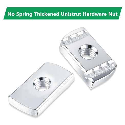 20 Pack 1/4"-20 Strut Channel Nuts, No Spring Unistrut Hardware Channel Nut with Zinc Plated, Without Spring Nut Ideal for Construction, Industrial Maintenance & DIY Projects in Saudi Arabia