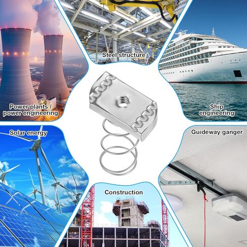 50 Pcs Strut Channel Nuts 1/4"-20 Spring Thickened Unistrut Hardware with Zinc Plated Without Spring Slot Rack Nuts Use On Channel Struts to Locate Mounts Solar Panel, Aluminum Superstrut in Kuwait