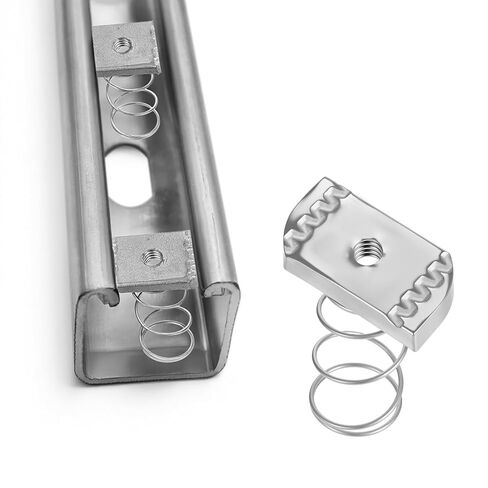 50 Pcs Strut Channel Nuts 1/4"-20 Spring Thickened Unistrut Hardware with Zinc Plated Without Spring Slot Rack Nuts Use On Channel Struts to Locate Mounts Solar Panel, Aluminum Superstrut in Kuwait