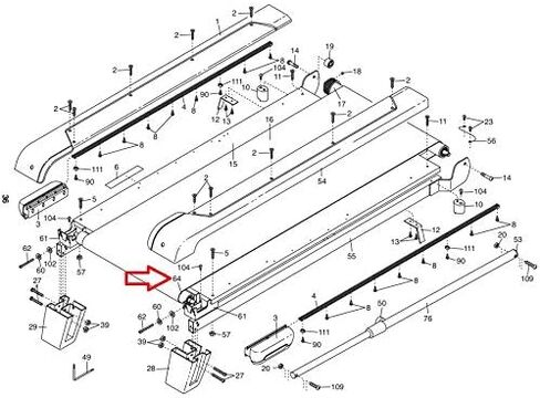 H.F Exchange - Treadmill Rear Back Idler Take-up Roller - Conveyor Roller for Perfect Belt Tension & Smooth Running - Easy Installation, Compatible with Treadmill P/N 249525 Model 705 CT in Saudi Arabia