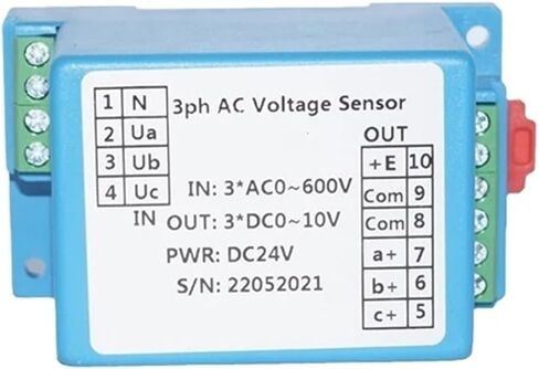 ZQ-3UTثلاثة المرحلة AC الجهد الارسال AC0-5V-600V كشف الجهد 4-20mA 0-5V 10V RS485 الناتج 3PH محول استشعار الجهد (3 المرحلة 4 سلك، 3PH AC0-400V_DC0-10V Out_DC24V) in Kuwait