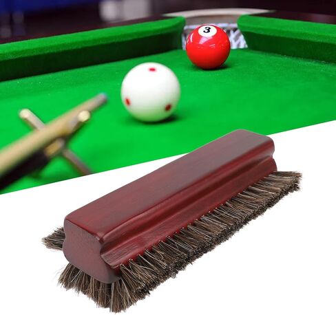 Billiard Table Brush, 3 Sided Wooden Horse Hair Pool Table Brush Cleaner with Horsehair Wood Handle for Cleaning Pool Tables Corner Edges, Burgundy in Saudi Arabia