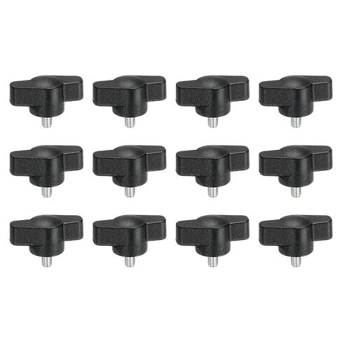 PATIKIL M4 x 20mm Tee Thumb Screws, 12 Pcs 27mm Width Carbon Steel Tee Wing Knobs Screws Clamping t Head Handles Thumbscrew Bolt Screw Kit for Replace Hand Tightening Knob Supply, Black in Saudi Arabia