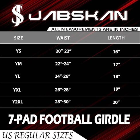 Youth Premium 7-pad Football Bull Rush Girdle for Ultimate Protection and Performance – Durable, Lightweight & Comfortable. in Saudi Arabia