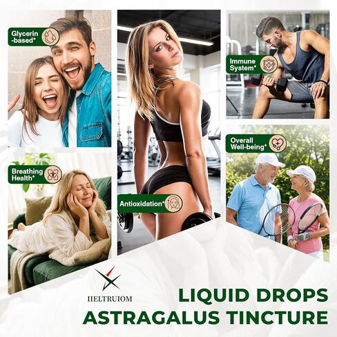 مستخلص سائل جذر استراغالوس عضوي مع نبات البلسان الأسود وفيتامين ج - مكمل استراغالوس 1000 ملغ، مكمل استراغالوس خالي من الكحول، قطرات عشبية لدعم المناعة (30 وجبة) in Kuwait