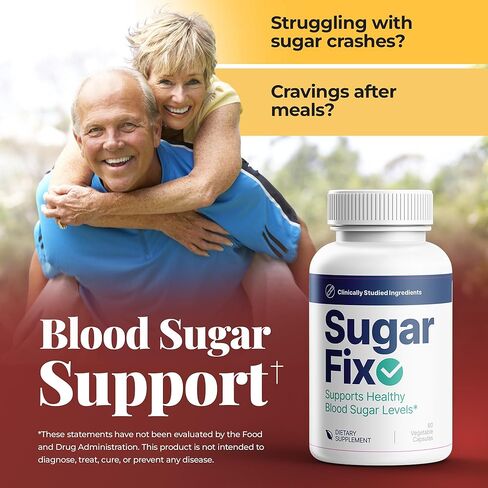 SugarFix – Natural Blood Sugar Support Supplement - Herbal Blend with 11 Plant-Based Extracts - Promotes Metabolic Health & Liver Support - 60 Capsules in Saudi Arabia