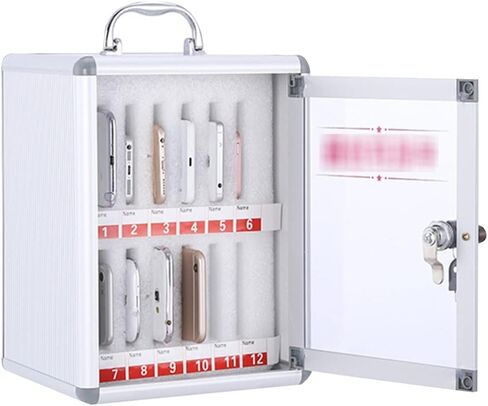 Phone Storage Cabinet Mobile Phone Management Cabinet in School Examination Room 12~60 Mobile Phone Storage Box in Workshop Wall-Hung Portable Mobile Phone Cabinet (Color : Silver, Size : 48 bi in Saudi Arabia