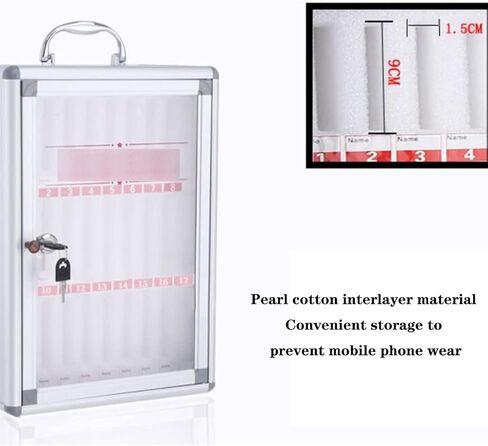 Phone Storage Cabinet Mobile Phone Management Cabinet in School Examination Room 12~60 Mobile Phone Storage Box in Workshop Wall-Hung Portable Mobile Phone Cabinet (Color : Silver, Size : 48 bi in Saudi Arabia
