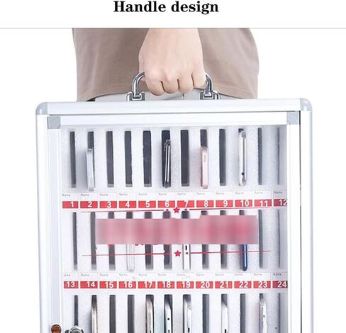 Phone Storage Cabinet Mobile Phone Management Cabinet in School Examination Room 12~60 Mobile Phone Storage Box in Workshop Wall-Hung Portable Mobile Phone Cabinet (Color : Silver, Size : 48 bi in Saudi Arabia