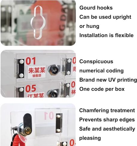 20 Slot Cell Phone Storage Box, Acrylic Clear Cell Phone Storage Cabinet, Wall Mounted with Door Locks and Keys for Office School Factory in Saudi Arabia