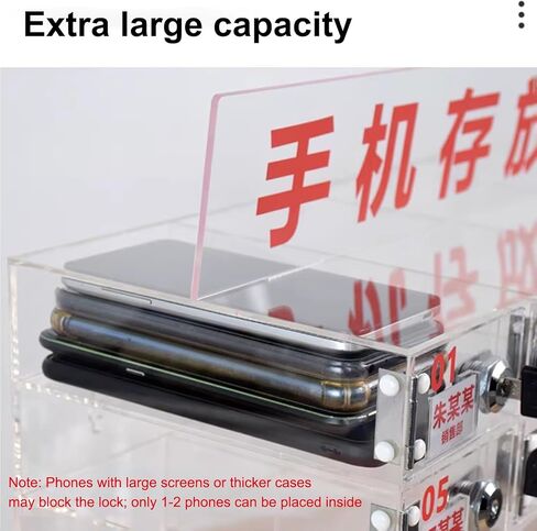 20 Slot Cell Phone Storage Box, Acrylic Clear Cell Phone Storage Cabinet, Wall Mounted with Door Locks and Keys for Office School Factory in Saudi Arabia
