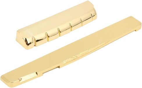 مجموعة صواميل وسرج جيتار نحاسي لـ 6 أوتار صوتية - أجزاء بديلة للجسر المعدني الذهبي، تعمل على تحسين النغمة والاستدامة‌(72 مم) in Kuwait