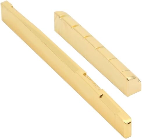Brass Guitar Nut & Saddle Set for 6-String Acoustic - Golden Metal Bridge Replacement Parts, Improves Tone & Sustain‌(72mm) in Saudi Arabia