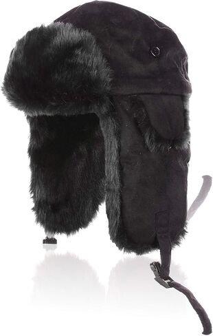 Aurya الشتاء الصياد قبعة للجنسين Ushanka الطيار الروسية قبعة في الهواء الطلق الصيد التزلج قبعة قبعة مع الأذن رفرف in Kuwait