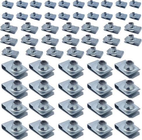 Panel Fixing Kit, 60 Pcs Spring Steel Mounting Clips with Thread, M6 M8 M10 Stainless Steel U-Clip Nuts Set, 304 Grade Speed Clip Fasteners for Sheet Metal in Saudi Arabia