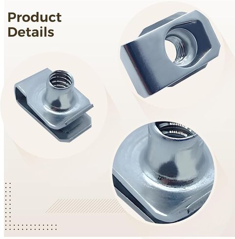 Panel Fixing Kit, 60 Pcs Spring Steel Mounting Clips with Thread, M6 M8 M10 Stainless Steel U-Clip Nuts Set, 304 Grade Speed Clip Fasteners for Sheet Metal in Saudi Arabia