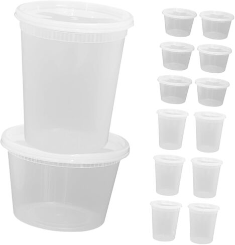 Lurrose 50pcs Disposable Hot and Cold Soup Bowls with Lids 16oz 32oz Takeout Containers for Food and Beverage Storage in Saudi Arabia