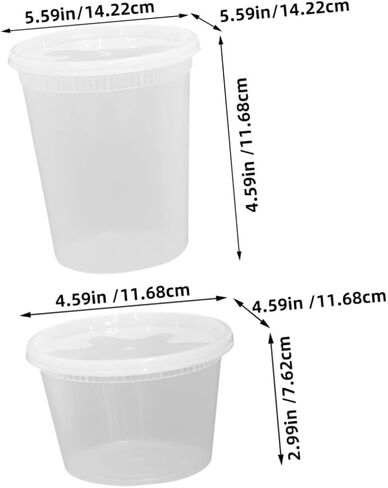 Lurrose 50pcs Disposable Hot and Cold Soup Bowls with Lids 16oz 32oz Takeout Containers for Food and Beverage Storage in Saudi Arabia
