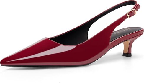 كعب هريرة للسيدات Slingback مدببة المغلقة حزام كاحل أنيقة النساء مضخات لتواعد الزفاف in Kuwait