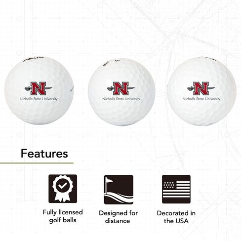 Desert Cactus Nicholls State University Golf Balls 3 Pack – NSU Colonels Full Color Three – Officially Licensed Sport Team Accessory (Design A) in Saudi Arabia