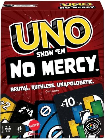 Mattel Games Uno Show ‘em no mercy card Game for Kids و Come and Family Wildies and Travel مع بطاقات إضافية وقواعد خاصة وعقوبات أكثر صرامة in Kuwait