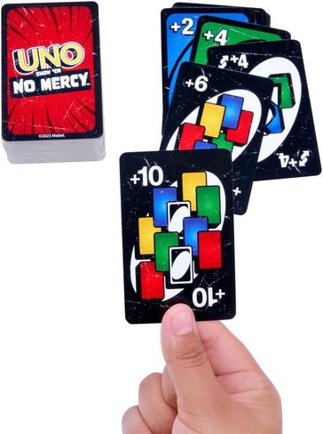 Mattel Games Uno Show ‘em no mercy card Game for Kids و Come and Family Wildies and Travel مع بطاقات إضافية وقواعد خاصة وعقوبات أكثر صرامة in Kuwait