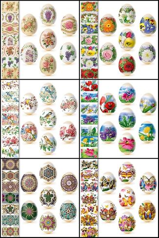 غلاف بيض عيد الفصح الحراري لـ 42 بيضة دجاج بيسانكي، 6 أكمام، 42 تصميمًا، #1 in Kuwait