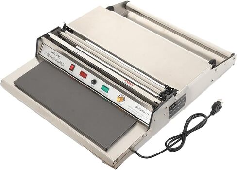 Hand Wrapping Machine, 110V Film Wrapping Machine, 16inch Width Film Sealing Machine, Food Wrap Film Dispenser Wrapper Wrapping Machine for Food Fruit Tray Food Packaging 18/450mm in Kuwait