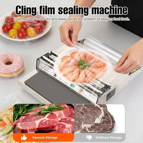 Hand Wrapping Machine, 110V Film Wrapping Machine, 16inch Width Film Sealing Machine, Food Wrap Film Dispenser Wrapper Wrapping Machine for Food Fruit Tray Food Packaging 18/450mm in Kuwait