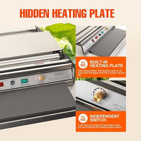 Hand Wrapping Machine, 110V Film Wrapping Machine, 16inch Width Film Sealing Machine, Food Wrap Film Dispenser Wrapper Wrapping Machine for Food Fruit Tray Food Packaging 18/450mm in Kuwait