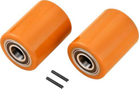 Electric Pallet load wheels 3.35 X 4.33'' (85 X 110mm) with Pre-Installed Bearings 30mm ID Includes Pins in Kuwait
