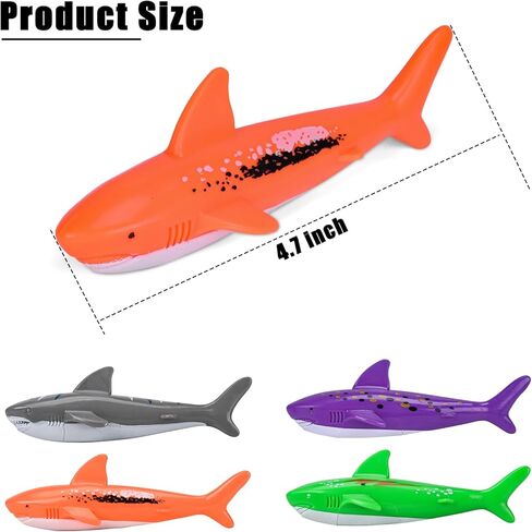 ZHFUYS Diving Pool Toy Underwater Swimming Throwing Diving Torpedo Shark,4 Pack in Kuwait
