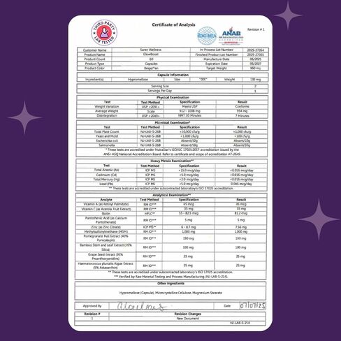 معزز الكولاجين ساريز جلو بوست - MSM، سيليكا الخيزران، أستازانتين، الرمان، البيوتين وبذور العنب - يدعم إنتاج الكولاجين وحمايته، تجديد البشرة، قوة الشعر والأظافر - كمية تكفي 30 يومًا in Kuwait