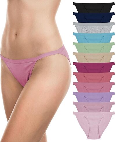 Sexy Basics Womens 12 Pack & 18 Pack String Bikini Briefs | 100% Cotton Underwear in Kuwait