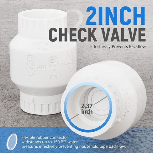 صمام فحص 2 بوصة، جدول PVC 40 صمامًا، وصلات مذيبات صمام فحص PVC 2 بوصة لمنع التدفق العكسي in Kuwait