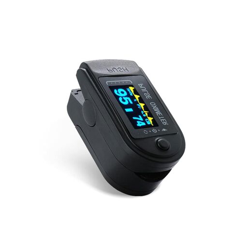 Two-Toned Athletic and Aviation Pulse Oximeter SpO2, Pulse Oximeter Fingertip and PR Value Waveform Blood Oxygen Neck/Wrist/Fingertips(Black-blue) in Saudi Arabia