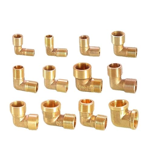 1/8 "1/4" 3/8 "1/2" 3/4 "1" أنثى X ذكر موضوع 90 درجة النحاس الكوع تركيب الأنابيب موصل مقرنة لمحول النحاس الوقود المياه (1l2 أنثى إلى أنثى) in Kuwait
