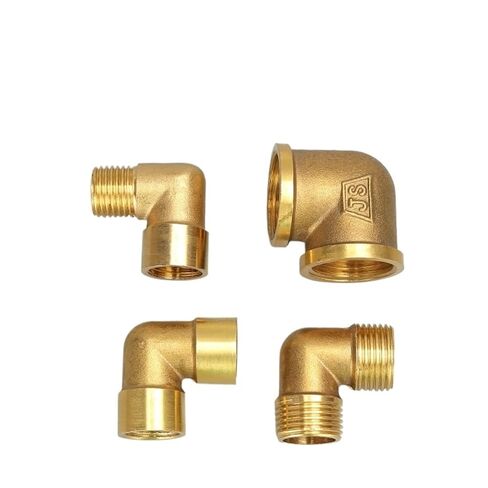 1/8" 1/4" 3/8" 1/2" 3/4" 1" Female x Male Thread 90 Deg Brass Elbow Pipe Fitting Connector Coupler for Water Fuel Copper Adapter(1l4 Female to Female) in Kuwait