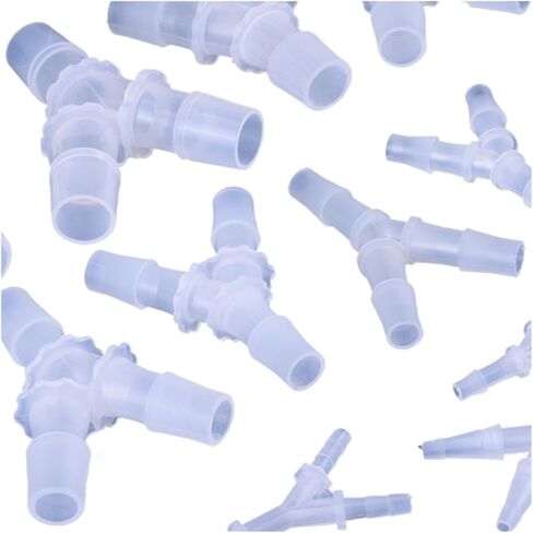 Y Type Plastic Pipe Fitting 2.4-19.5mm Pagoda Barb 3 Way Irrigation Joints Hose Connector Aquarium Splitter(10 Pcs,17.5mm) in Saudi Arabia