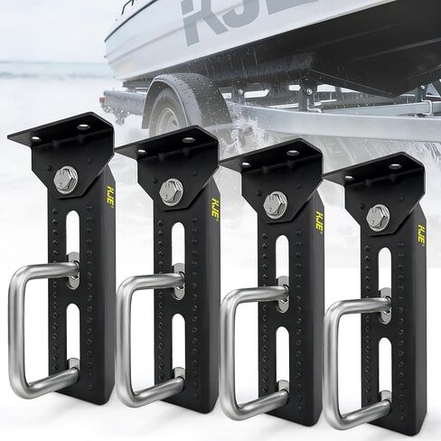 KJE 8 بوصات دعامات بطابقين لمقطورة القارب، طقم دعامة علوية دوارة مجلفنة شديدة التحمل لـ 1.5 بوصة × 3 بوصة، 2 بوصة × 3 بوصة، 3 بوصة × 3 بوصة، عضو متقاطع لمقطورة القارب، مقاومة للتآكل مطورة، 4 عبوات in Kuwait