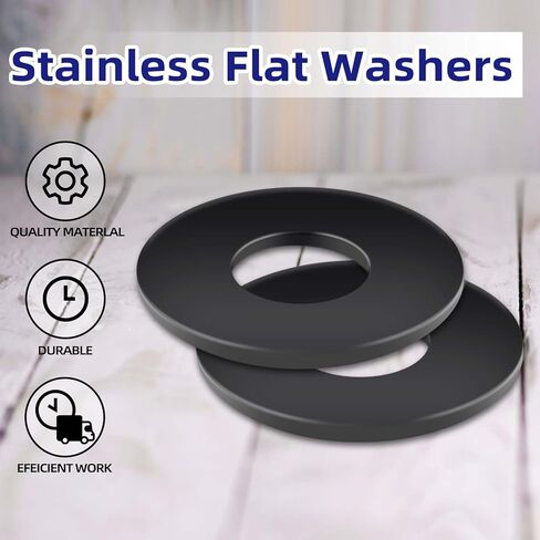 50-Piece M6 304 Stainless Steel Flat Washers - Black Finish Screws Washers and Repair Washers for Industrial, Automotive and Home Use in Kuwait