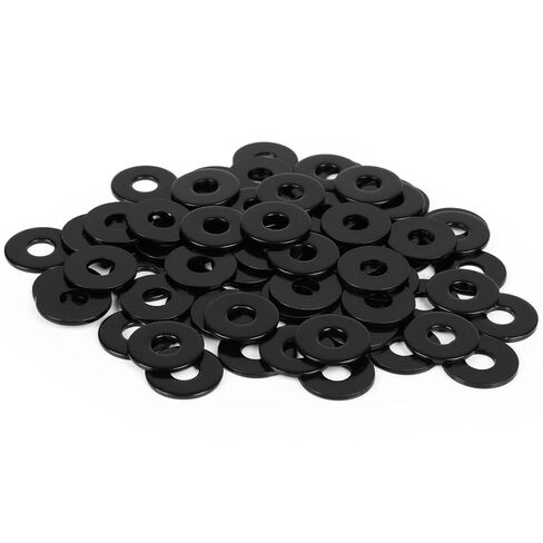 50-Piece M6 304 Stainless Steel Flat Washers - Black Finish Screws Washers and Repair Washers for Industrial, Automotive and Home Use in Kuwait