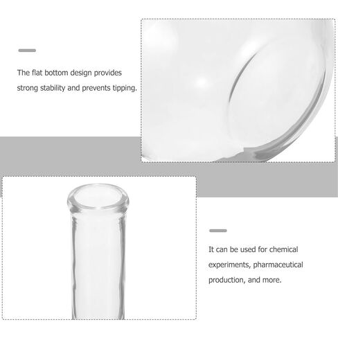 Luxshiny 500ml Glass Distillation Flask with Scale, Long Neck Flat Bottom Laboratory Flask for Chemical Experiments and Scientific Research in Kuwait