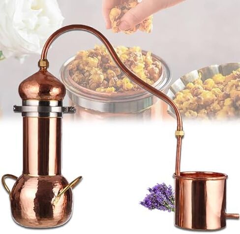 2L/3L Copper Moonshine Still - Pure Copper Alembic Distiller with Cooling Tube for Whiskey, Essential Oils, Hydrosols - Home Brewing & Aromatherapy Equipment in Saudi Arabia
