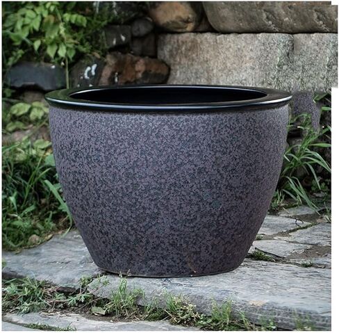 Small Fish Tank Ceramic Goldfish Bowl Fish Tank Water Lily Pot Lotus Large Tank Lotus Pot Outdoor Courtyard Large Water Tank Retro Koi Tank Fish Tank Kit(C,80cm) in Saudi Arabia
