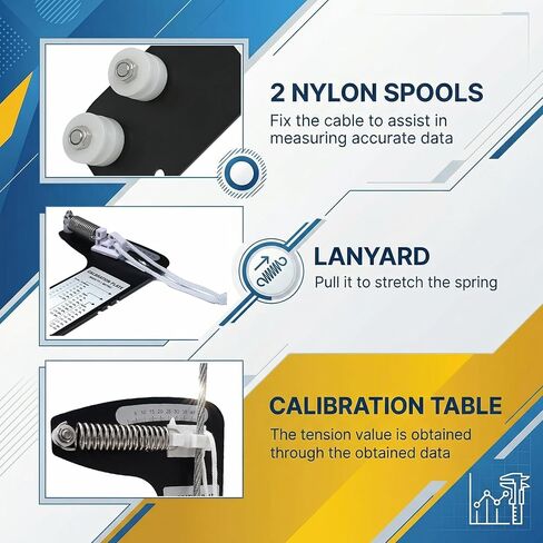 PT-1 Sailboat Rigging Tension Gauge, Professional Hands-Off Wire Rope Tool Rated 360Kg(800 lb), Fits 2.55mm/3mm/4mm Cable, Accurate Sailboat Tension Meter for Optimal Sail Performance in Kuwait